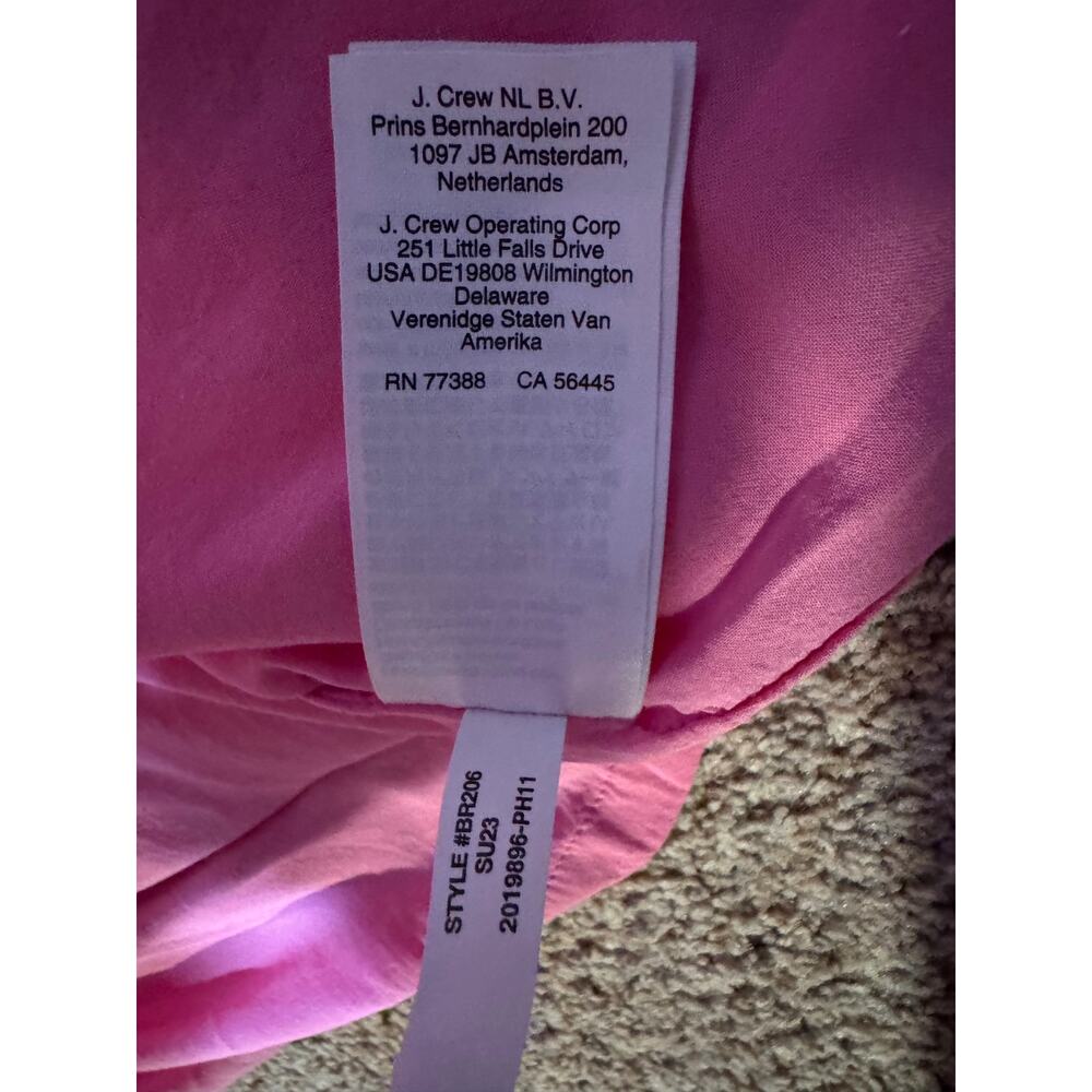 J.Crew Re-Imagined Pink Linen Blend Bow Front Shift Dress Woman’s Size Large - Picture 15 of 16